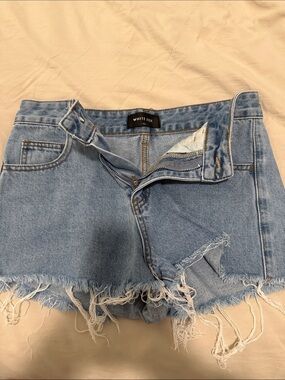 White Fox distressed denim shorts
